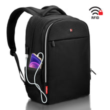 Load image into Gallery viewer, Laptop Backpack for Business & Travel. Men - Women SWISS Design with USB 17" all4way
